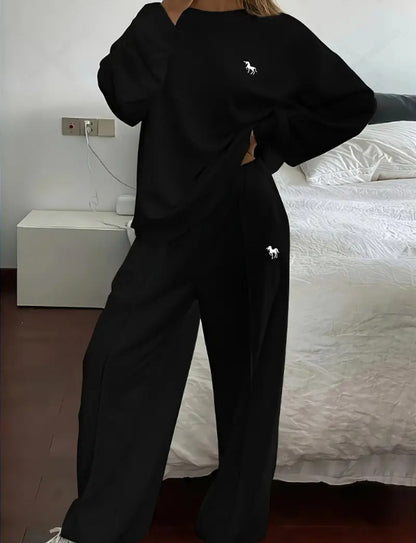 Women's Oversized Embroidered Sweatsuit Lounge Set