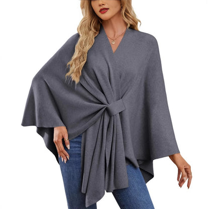 Women's Soft Batwing Cape Wrap Poncho Sweater