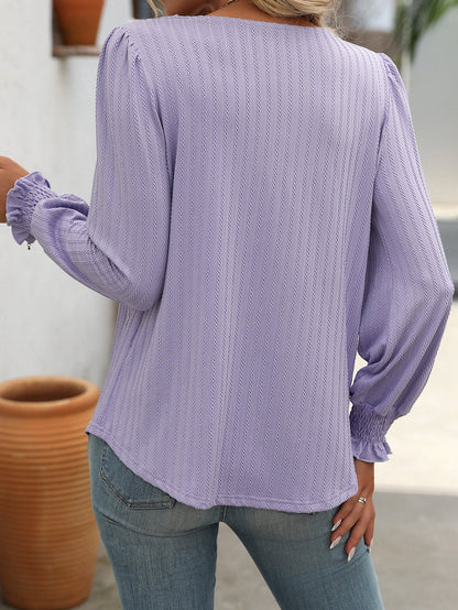 Square Neck Long Sleeve T-Shirt for Women