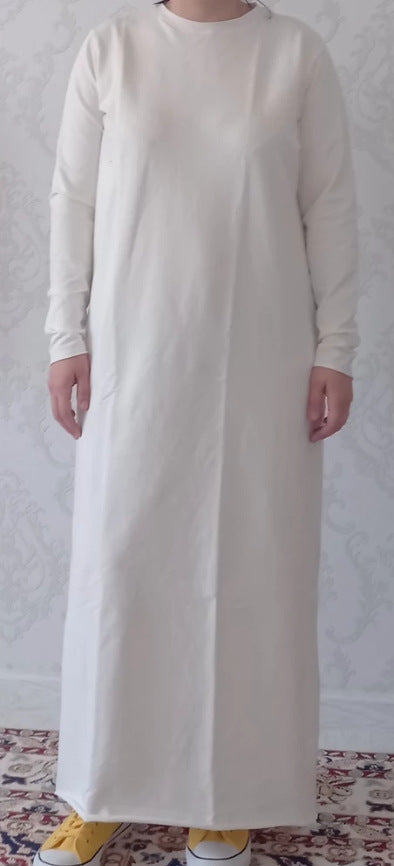 Women's Casual Long Sleeve Solid Maxi Dress Loose Fit
