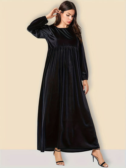 Velvet Maxi Dress Long Sleeve Flowy Casual Elegant