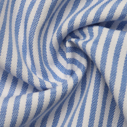 Striped Embroidered Ruffle Sleeve Button Down Blouse
