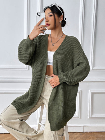 Women's Simple Casual Cardigan Solid Color Long-sleeved Jacket
