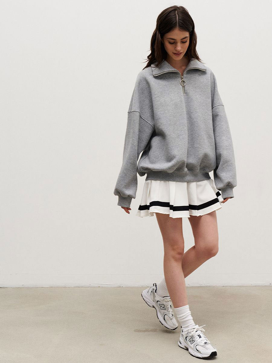 Oversized Quarter Zip Sweatshirt Women Casual Loose Fit