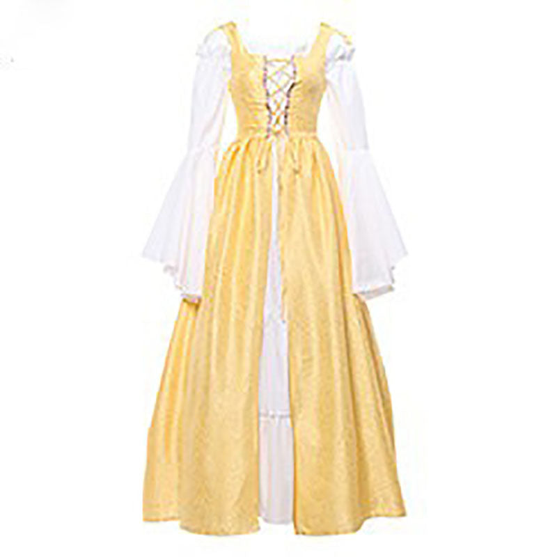 Renaissance Medieval Corset Dress Women Halloween Costume