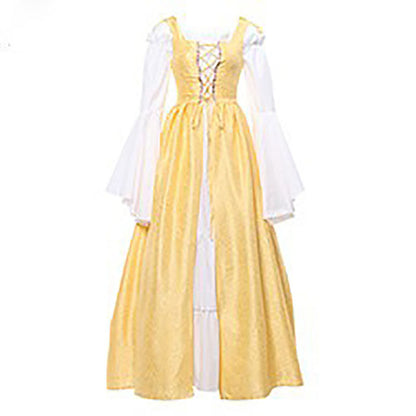 Renaissance Medieval Corset Dress Women Halloween Costume
