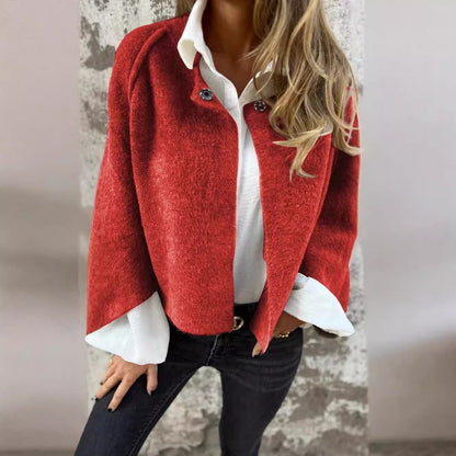Women's Oversized Cropped Fuzzy Cardigan Button Front