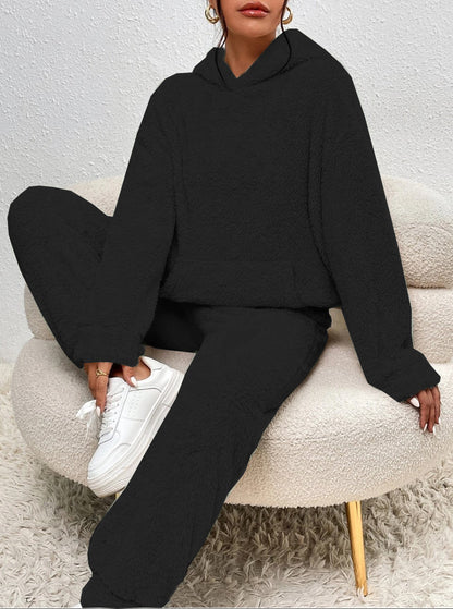 Women's Sherpa Hoodie Jogger Lounge Set