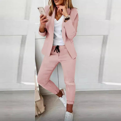 Women's Casual Blazer & Pants Two-Piece Suit Set