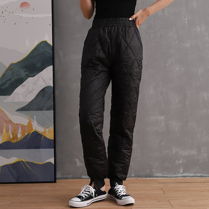 Women's High Waist Quilted Thermal Joggers Winter Pants