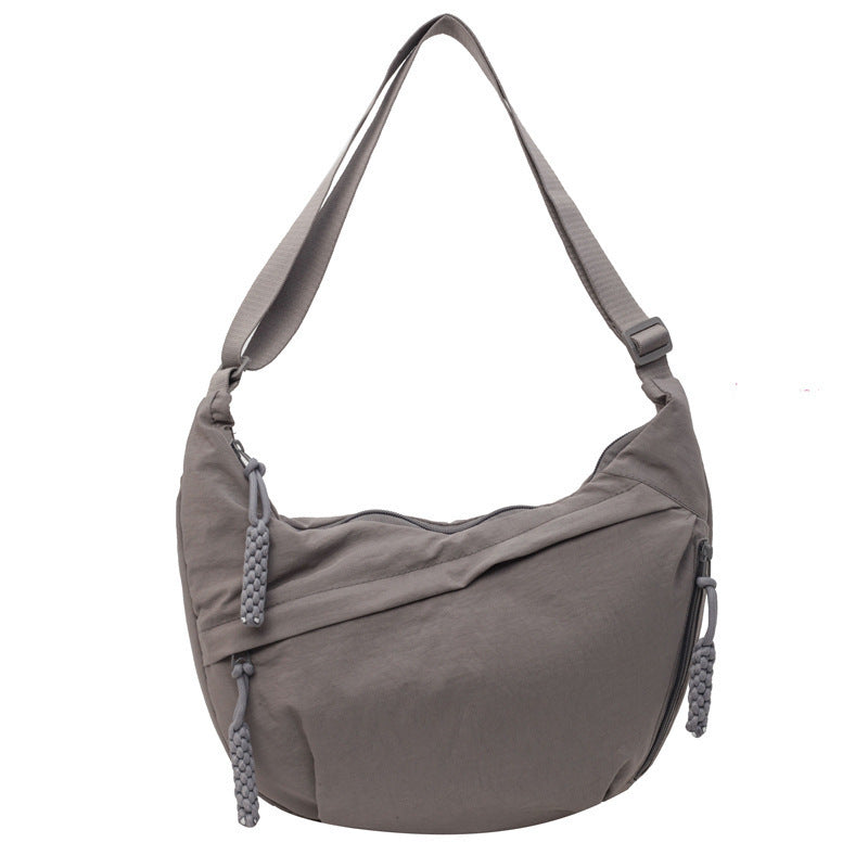Black Crossbody Moon Sling Bag Casual Nylon Shoulder Purse