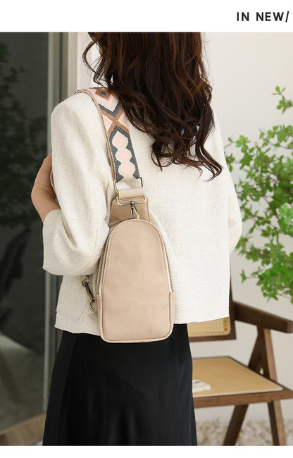 Crossbody Purse Leather Chest Bag for Travel Work Shopping