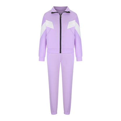 Women's Oversized Color Block 2 Piece Jogger Sweatsuit