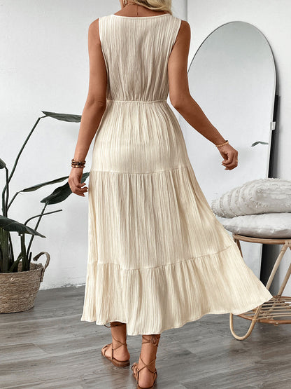 Women’s Sleeveless V-Neck Maxi Dress Summer Vacation