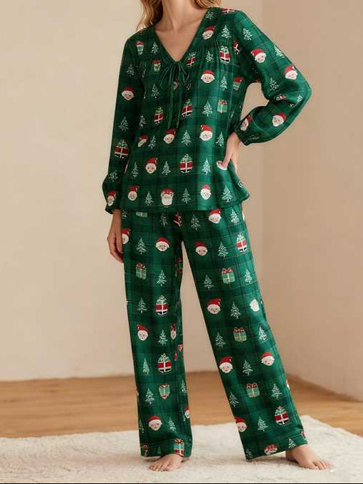 Women's Christmas Pajama Set Long Sleeve Top and Pants