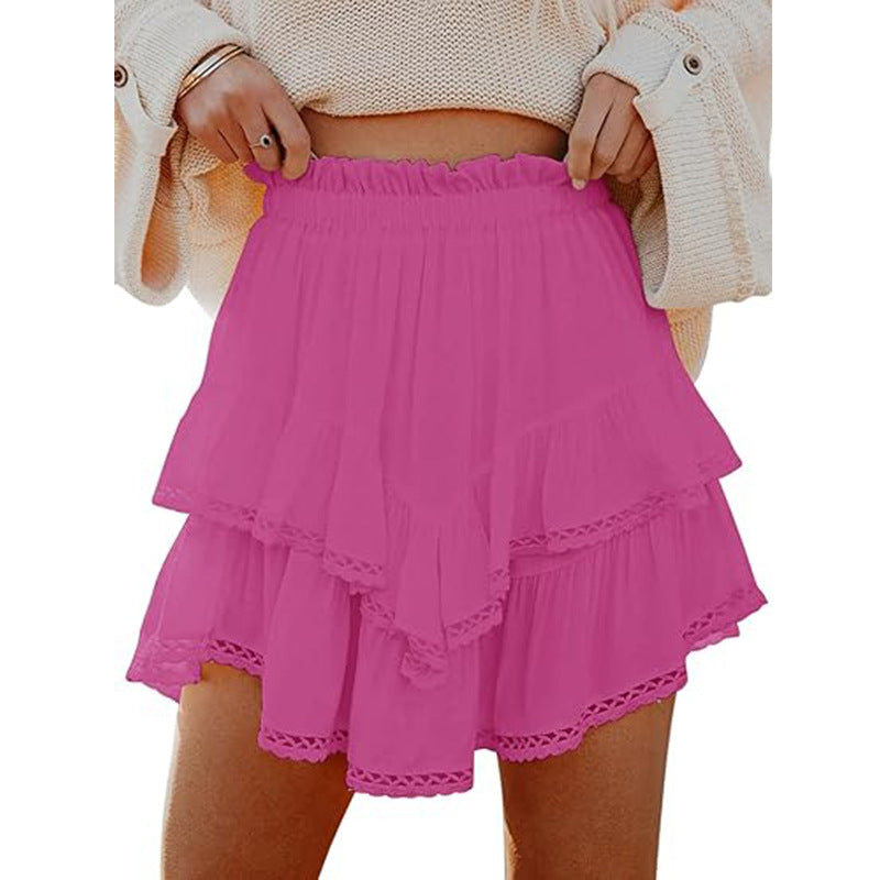 Women's High-Waist Layered Cake Skirt – Summer Casual Mini Skirt