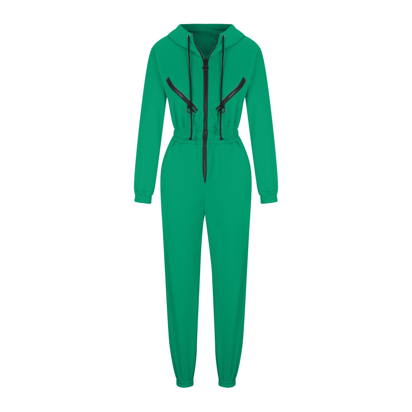 Women's Oversized Zip-Up Hooded Fleece Jumpsuit