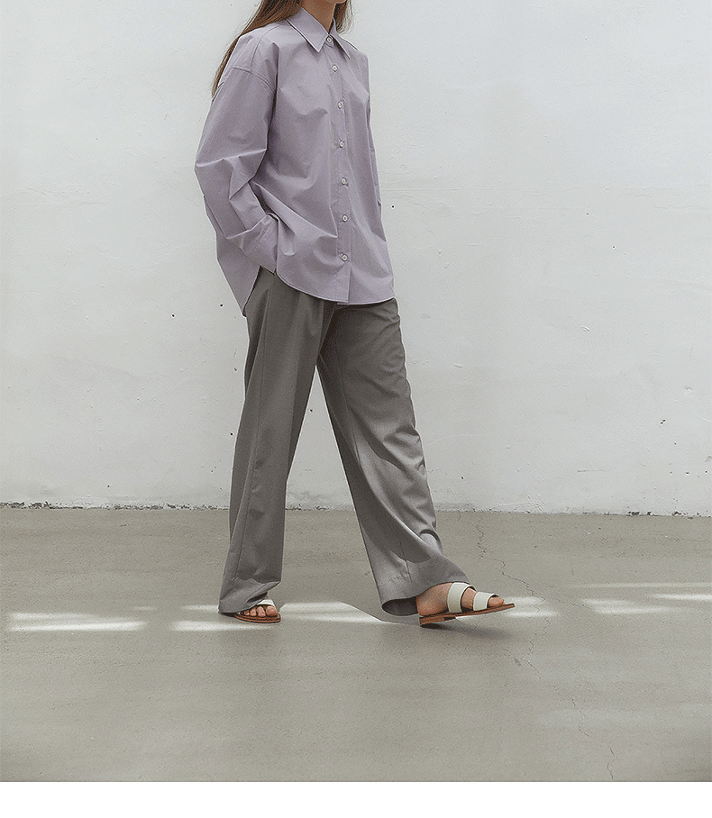 Women’s Cotton Mid-Length Button-Up Shirt Loose Casual Top