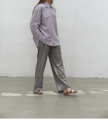 Women’s Cotton Mid-Length Button-Up Shirt Loose Casual Top