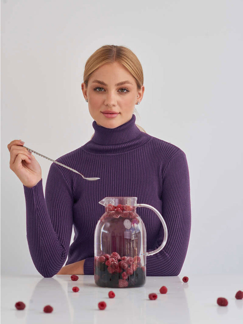 Women's Ribbed Turtleneck Knit Sweater Top