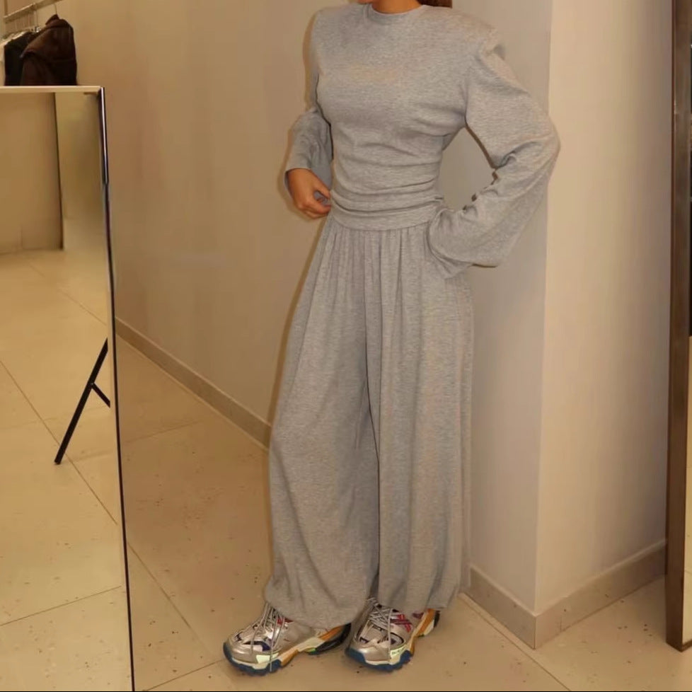 Women's Two Piece Lounge Set Wide Leg Pants
