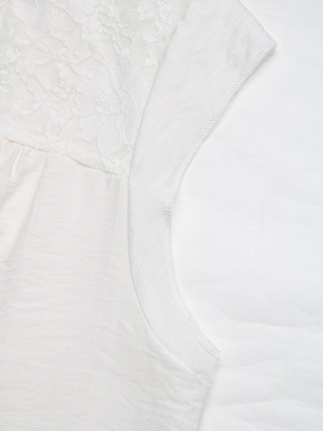 Women’s Lace Panel V-Neck Blouse Summer Elegant Top