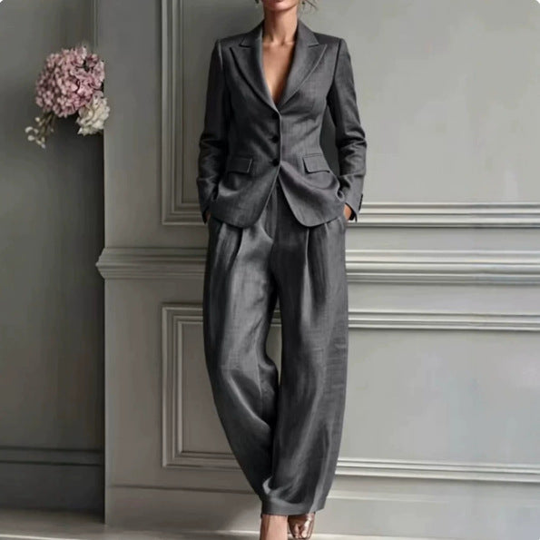 Womens Two Piece Blazer Pants Set Business Casual