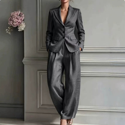 Womens Two Piece Blazer Pants Set Business Casual