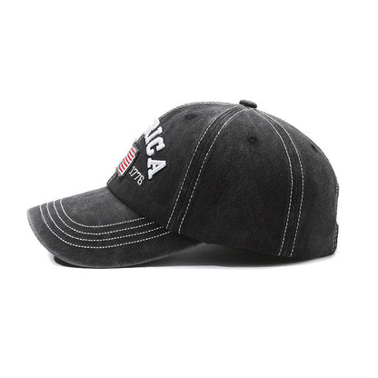 Vintage America Flag Embroidered Washed Baseball Cap