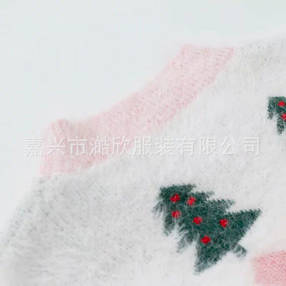 Women's Oversized Fuzzy Snowman Christmas Sweater