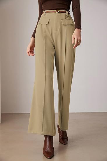 Women's High-Waist Wide-Leg Suit Pants – Elegant Business Trousers