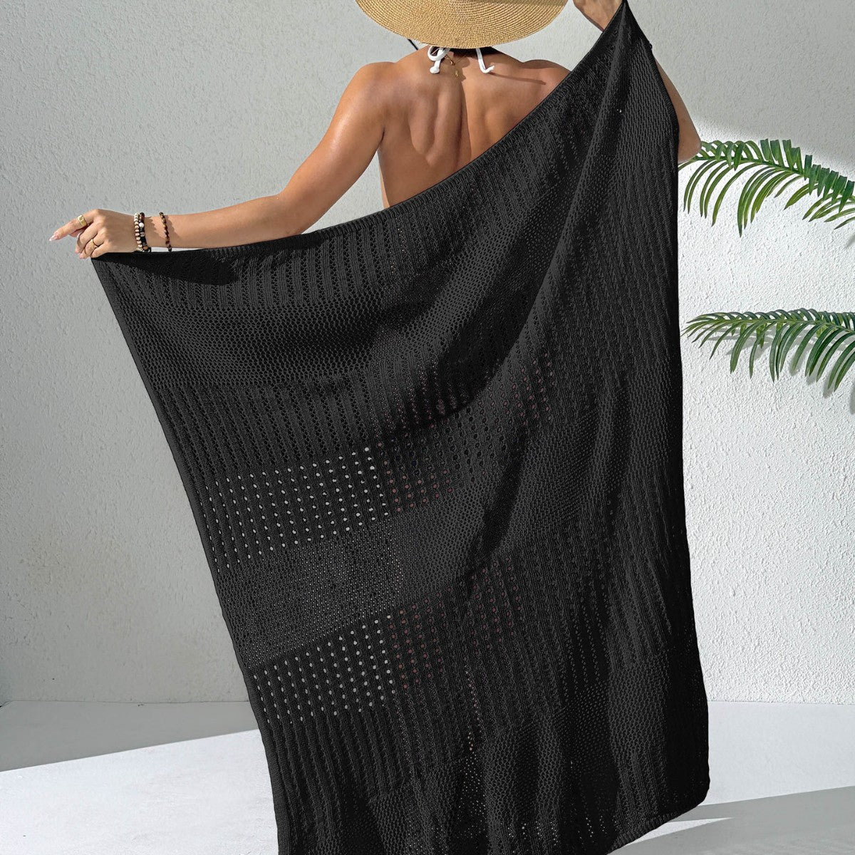 Women's Crochet Beach Cover Up Wrap Maxi Skirt Sarong