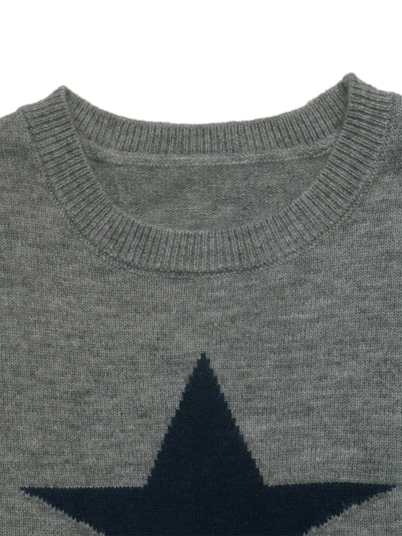 Women's Oversized Star Crew Neck Knit Sweater