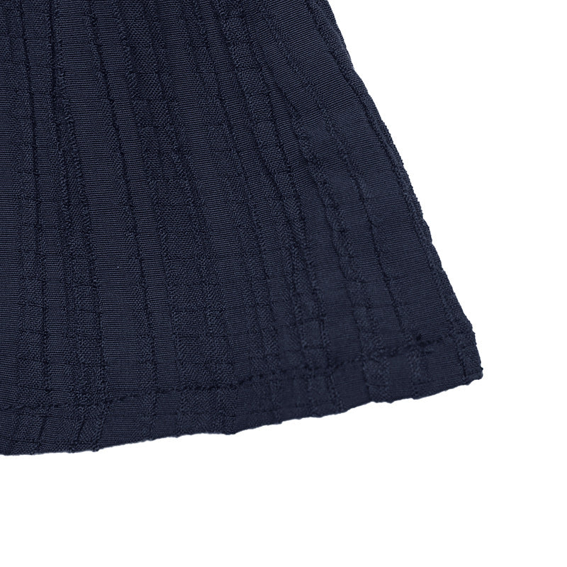 Navy Strapless Ruffle Top & Wide Leg Pants Two Piece Set
