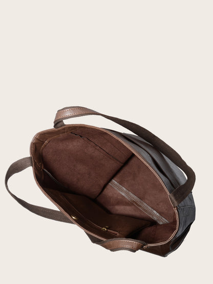 Vintage Soft Leather Tote Bag with Pocket Large Capacity