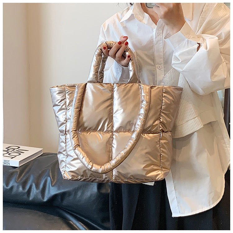Light Down Cotton Padded Shoulder Padding Tote Bag