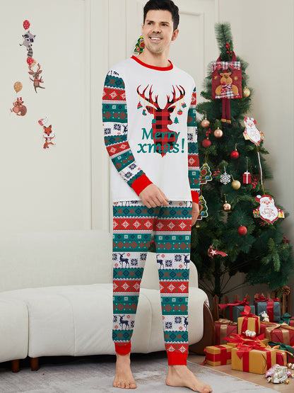 Snowflake Letter Striped Parent-child Dress Printed Christmas Pajamas