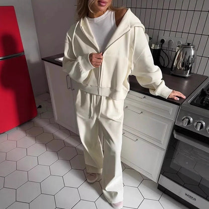 Women's Oversized Zip Up Hoodie Sweatpants Matching Set