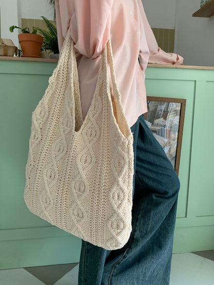 Large Tote Aesthetic Shoulder Hippie Knit Bag