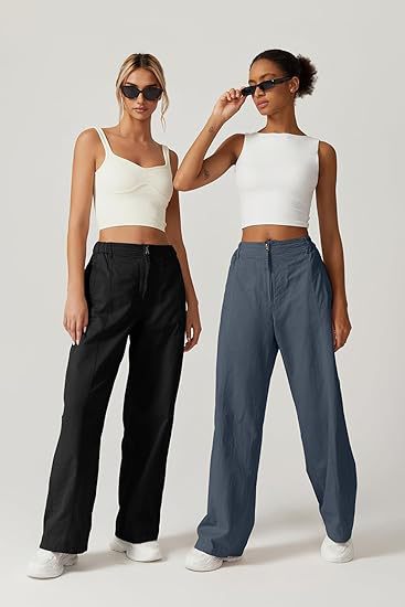 Women's High-Waisted Loose Straight-Leg Cargo Pants – Casual Streetwear