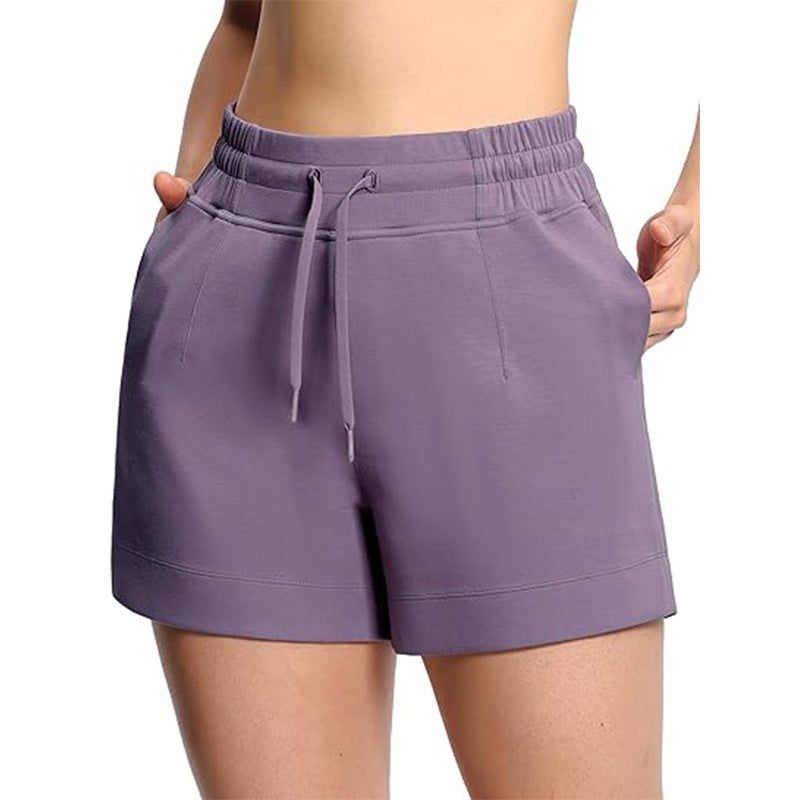 Women's High-Waisted Drawstring Sweat Shorts – Casual Lounge Shorts