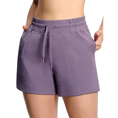 Women's High-Waisted Drawstring Sweat Shorts – Casual Lounge Shorts