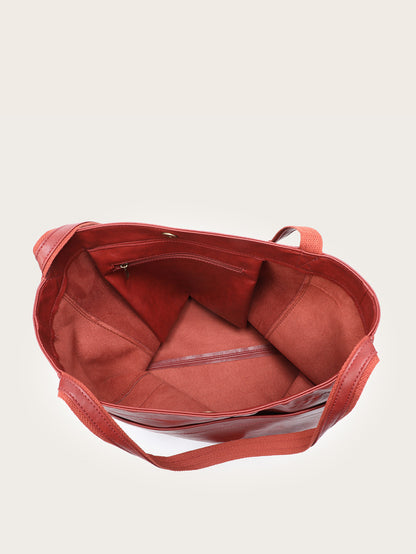 Vintage Soft Leather Tote Bag with Pocket Large Capacity