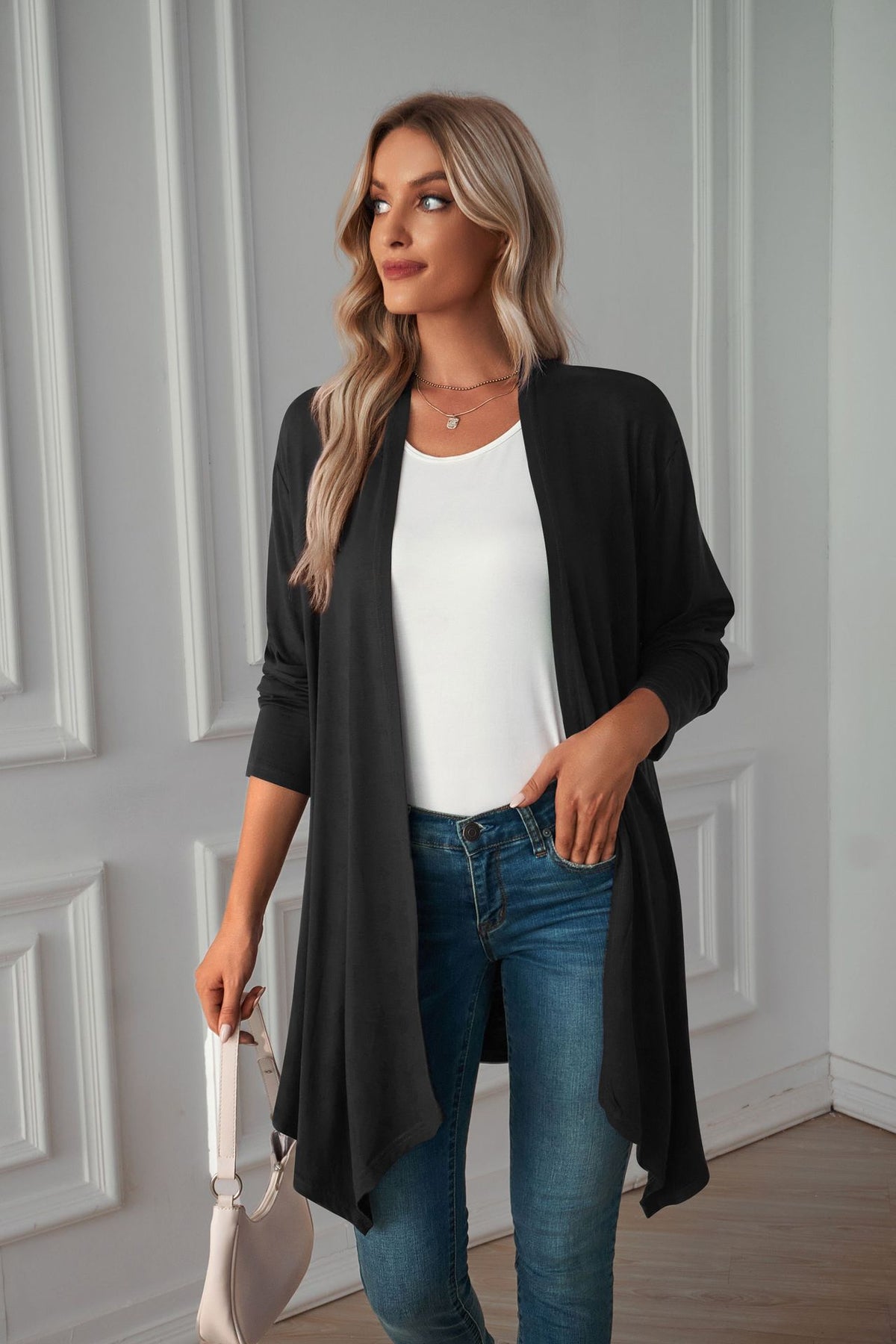 Women's Open Front Long Cardigan Lightweight Duster