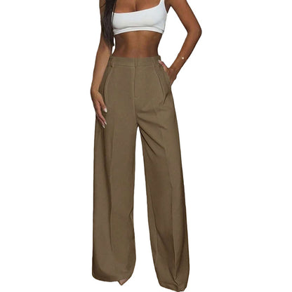 High Waisted Wide Leg Dress Pants Casual Work Trousers