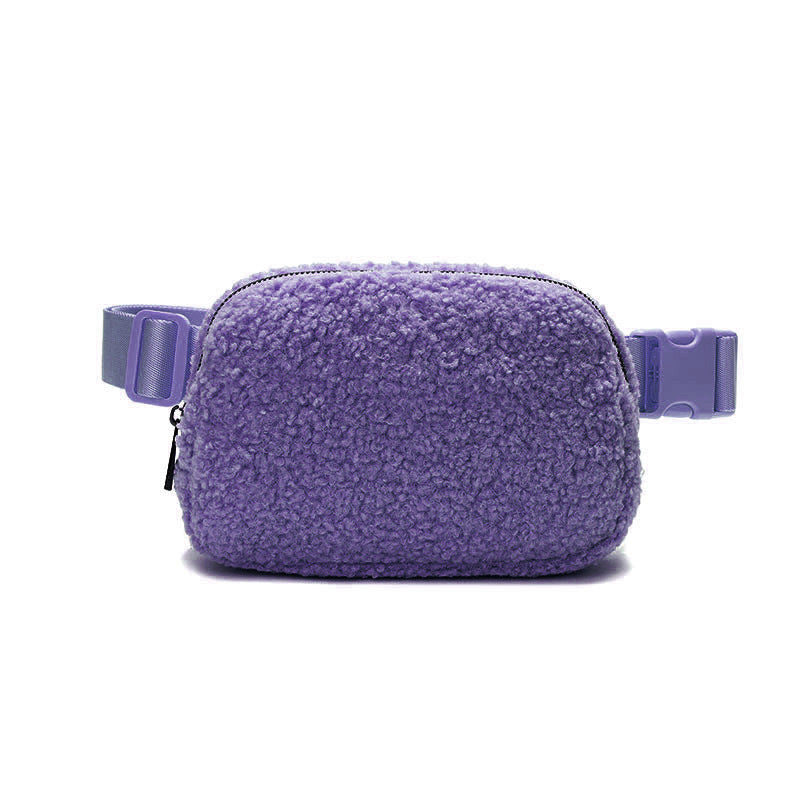 Lamb's Wool Waist Chest Sport Crossbody Bag