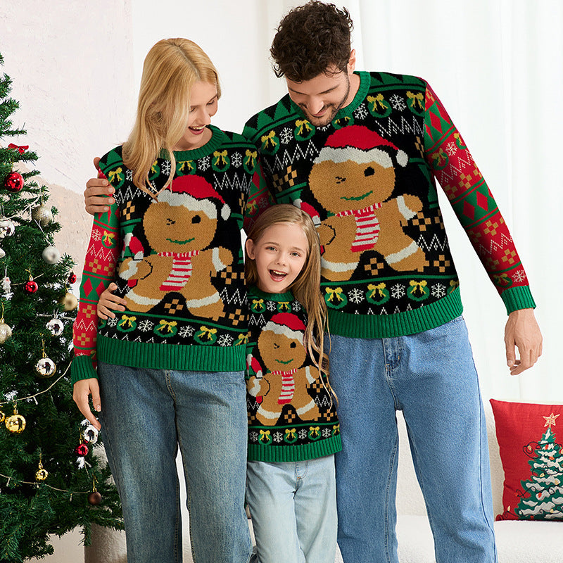 Family Matching Christmas Gingerbread Knit Sweater