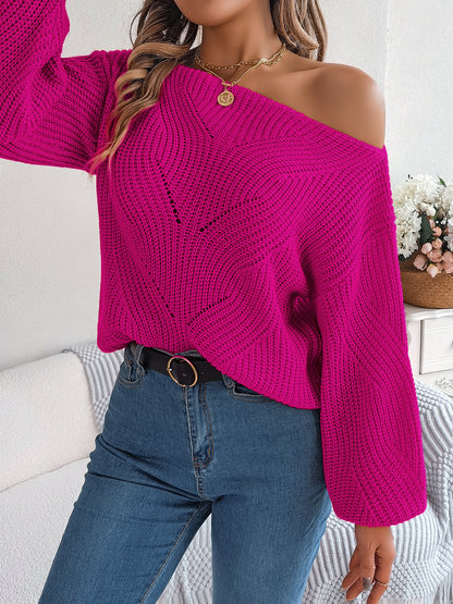 2025 Fall/Winter V-neck Cable Knit Pullover Sweater, Casual Stylish Sweater