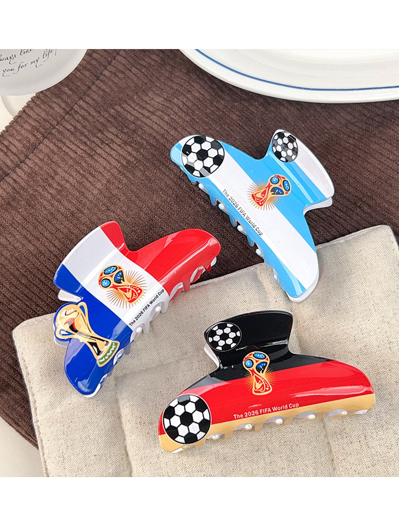 Soccer World Cup Hair Claw Clips Sports Fan Accessories