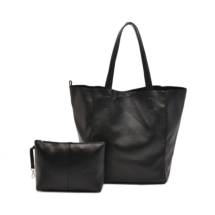 Vintage Large Soft PU Leather Tote Bag for Women